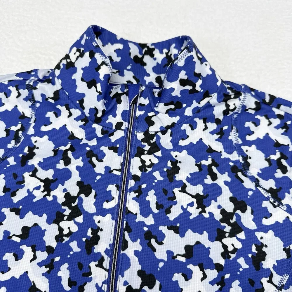 Zero Restriction Golf Pullover Top Womens Size Small Blue Camouflage Performance - Picture 3 of 10